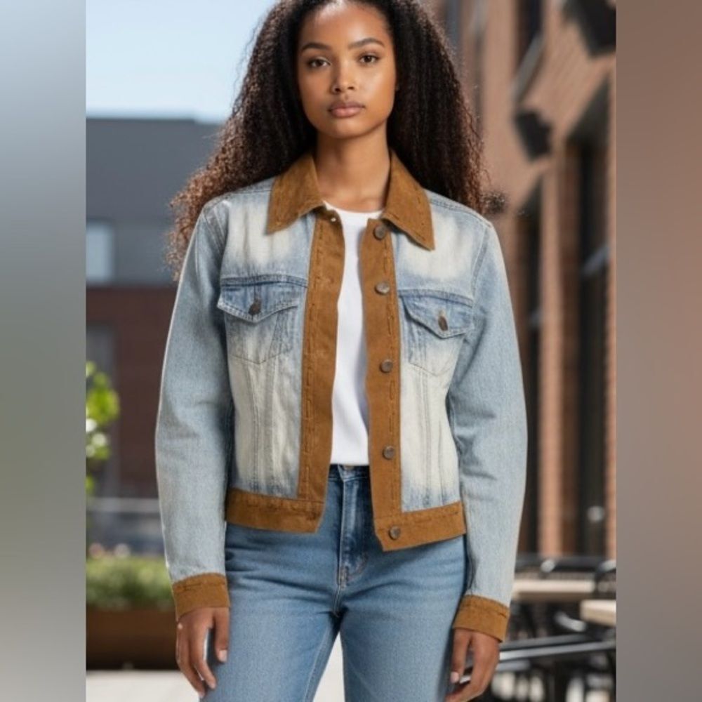 Vintage | Vintage Denim and Suede trucker jacket | Rodeo Jacket EUC size S.